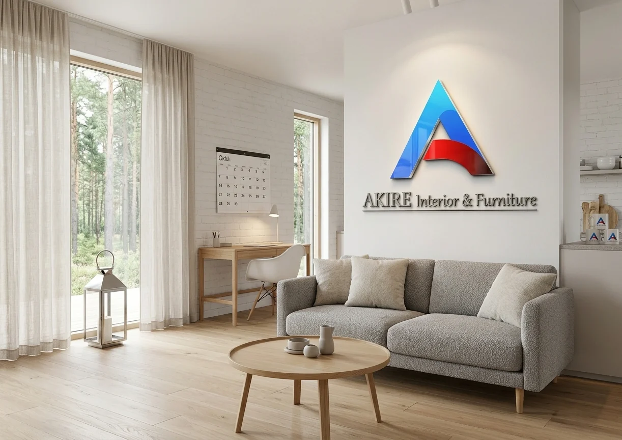Interior ruang bernuansa terang dengan furniture AKIRE